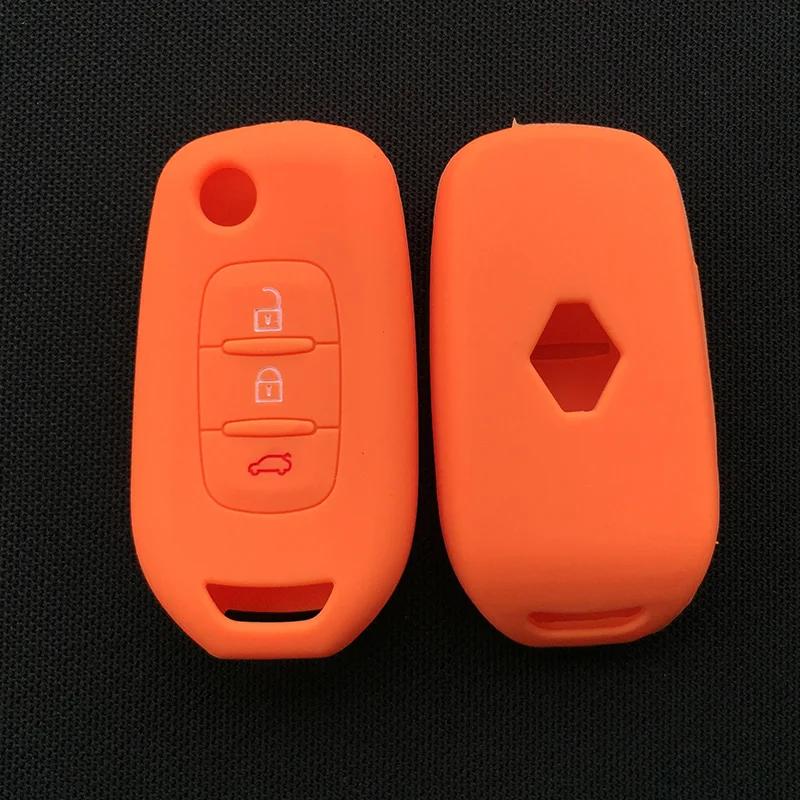 Siliconen Auto Sleutel Auto Hoesje Cover voor Renault Kadjar 3 Knops Klapbare Sleutel Hoesje Cover Shell