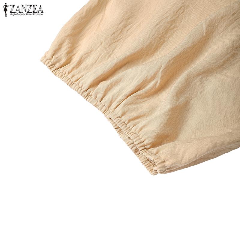 ZANZEA Women Lace Splice Loose Casual Long Pants