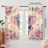 2pcs,2D plane printing Light Filtering Curtains Rosy Elephant Dream Versatile Polyester (without rod) Holiday Use for Various