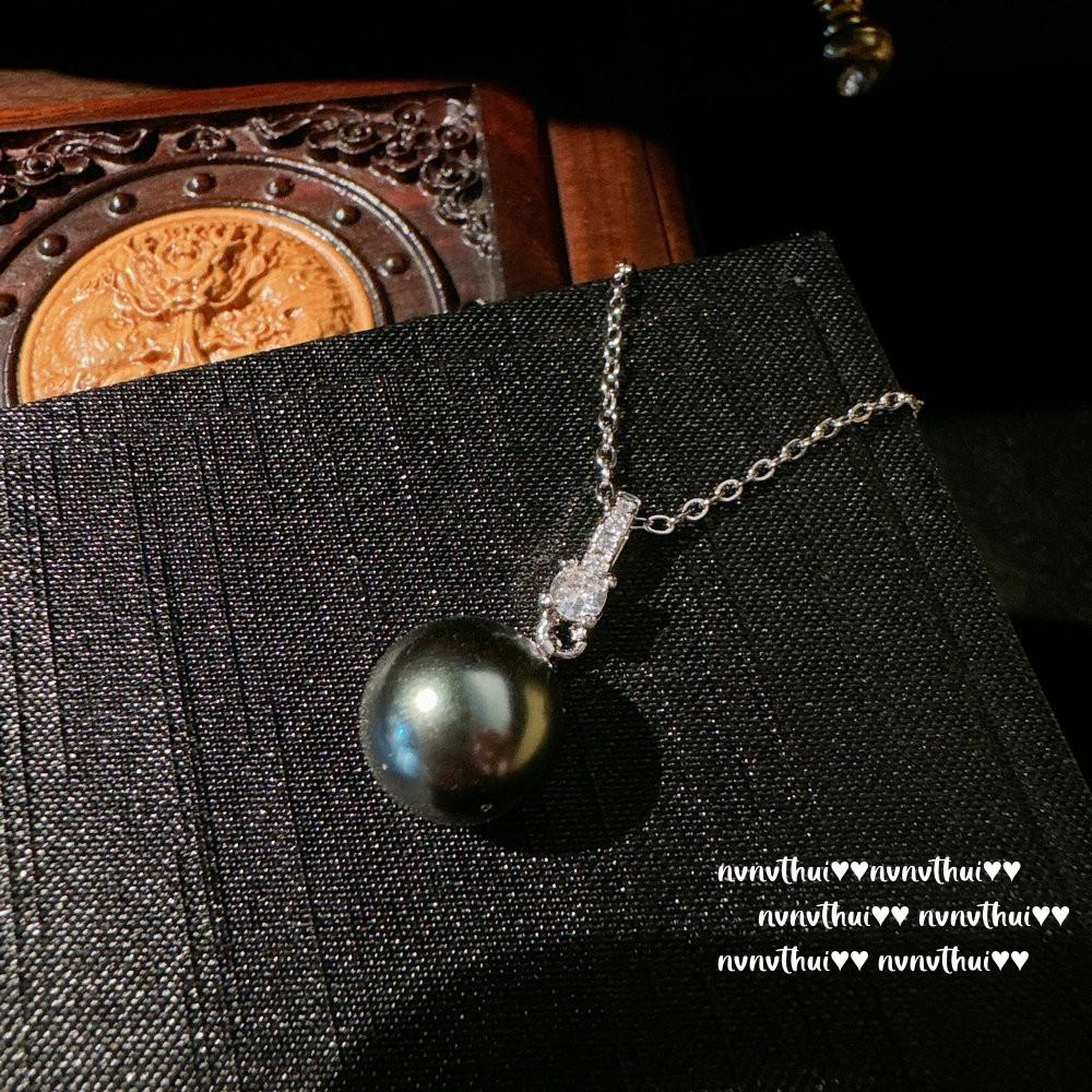 Mermaid Tears Malachite Green Pearl Necklace, Tahiti, Deep Sea Beads Colorful Real Multi-Hemp Grey Pearl Necklace