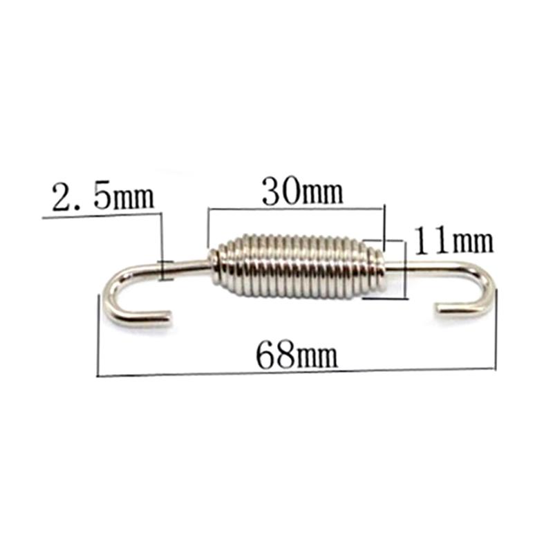 1/2pcs 68mm Universal Motorcycle Exhaust Muffler Mounting Spring Link Pipes Stainless Steel Rotatable Metal Springs Kit Set