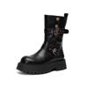 Thick-soled heightening Maillard brown medium tube short boots for children's new autumn thin British Martin boots for women
