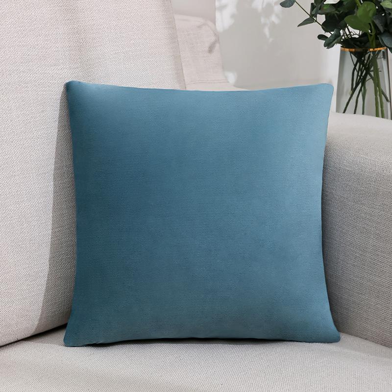 New Solid Color Nordic Velvet Pillow Sofa Office Living Room Simple Plush Cushion Bedroom Bedside Pillow