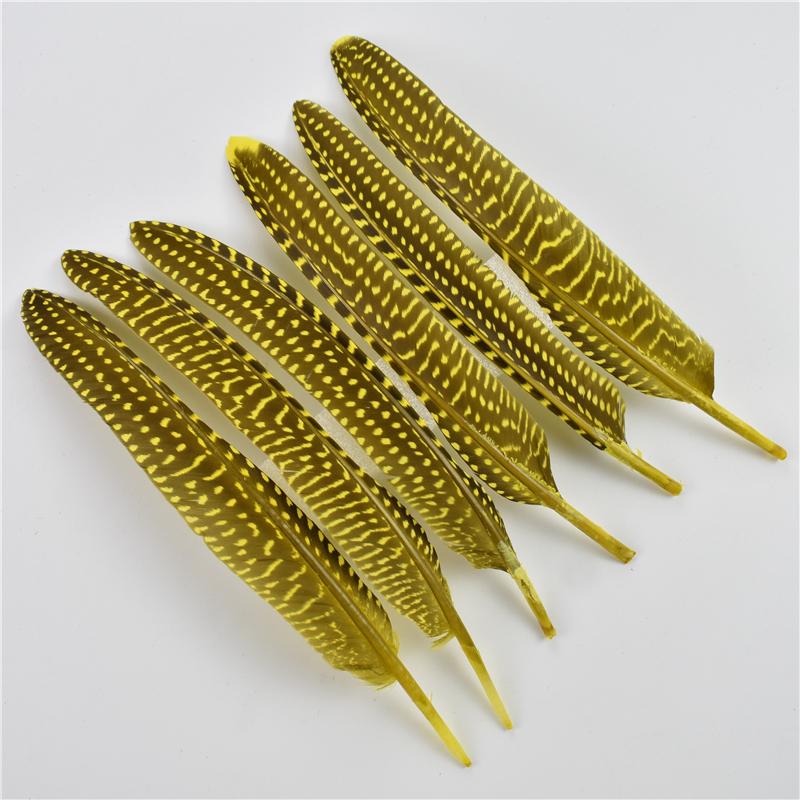 10Pcs/Lot 15-20cm Pheasant Feathers for Crafts Polka Dot Guinea Hen Flank Pearl Feather Headdress DIY Wedding Party Decoration