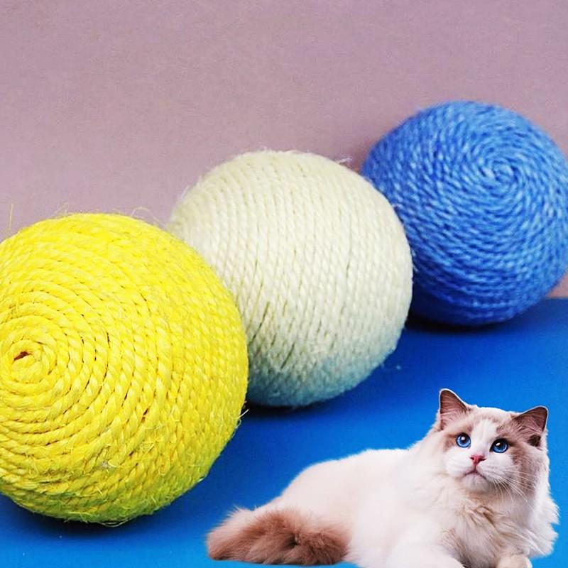 Cat Toy Sisal Ball Interactive Cat Toy Large Woven Ball Toys for Cats Teeth Molar Sisal Ball Cats Toys with Bell Pet Products