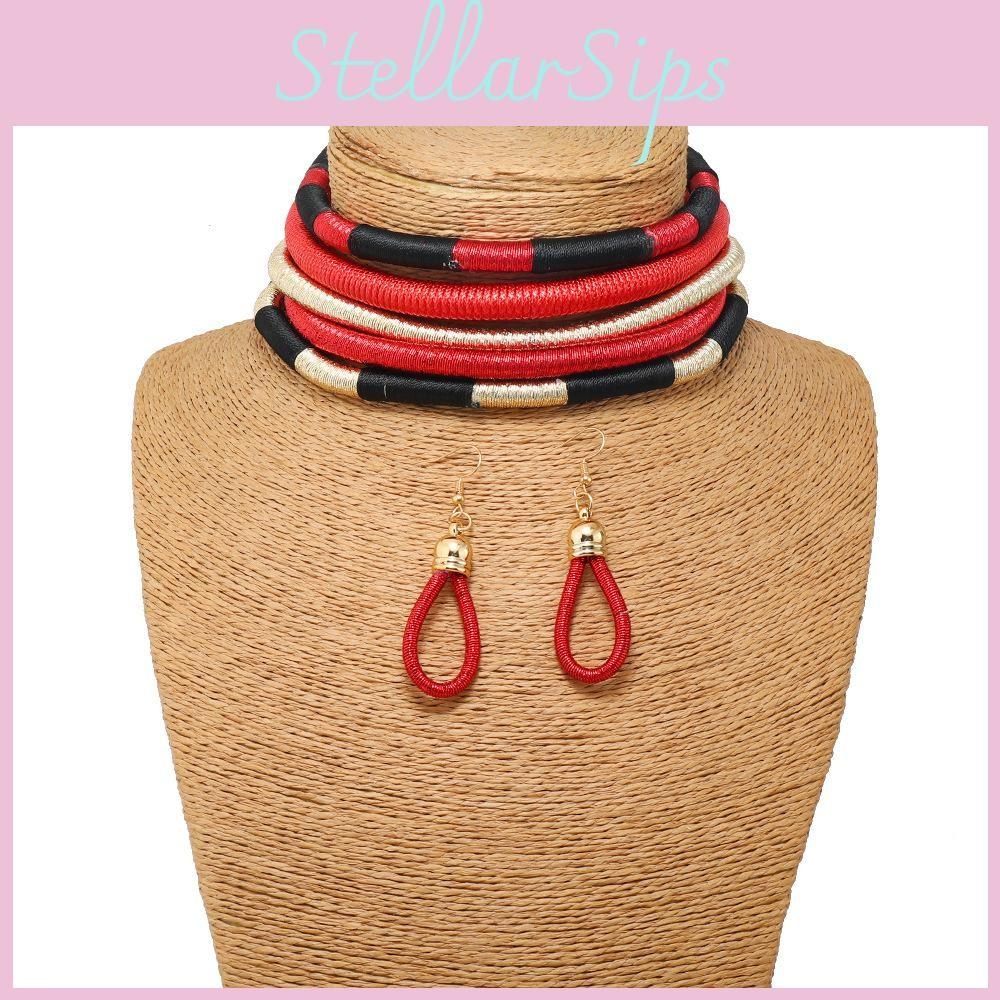 Flare Jewelry African Set With Electroplated Alloy Chains And Celestial Pattern Accessories Women For