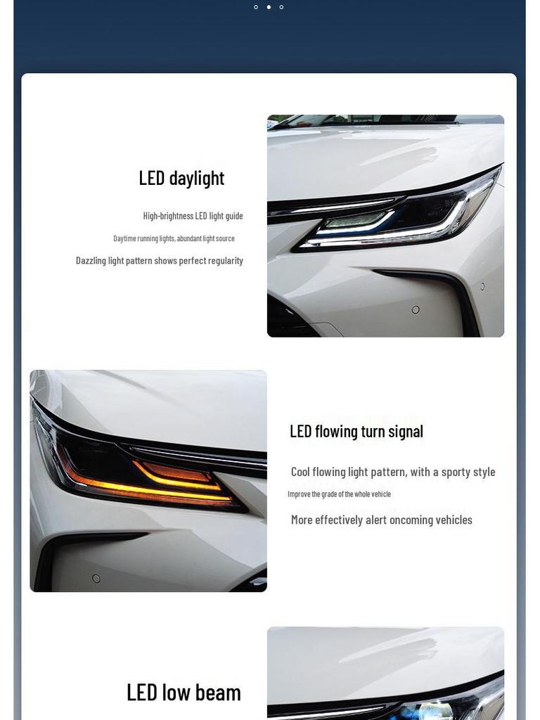 Compatible with 2019-2022 Corolla: Bi-Beam LED Streamer Lens Headlight Assembly