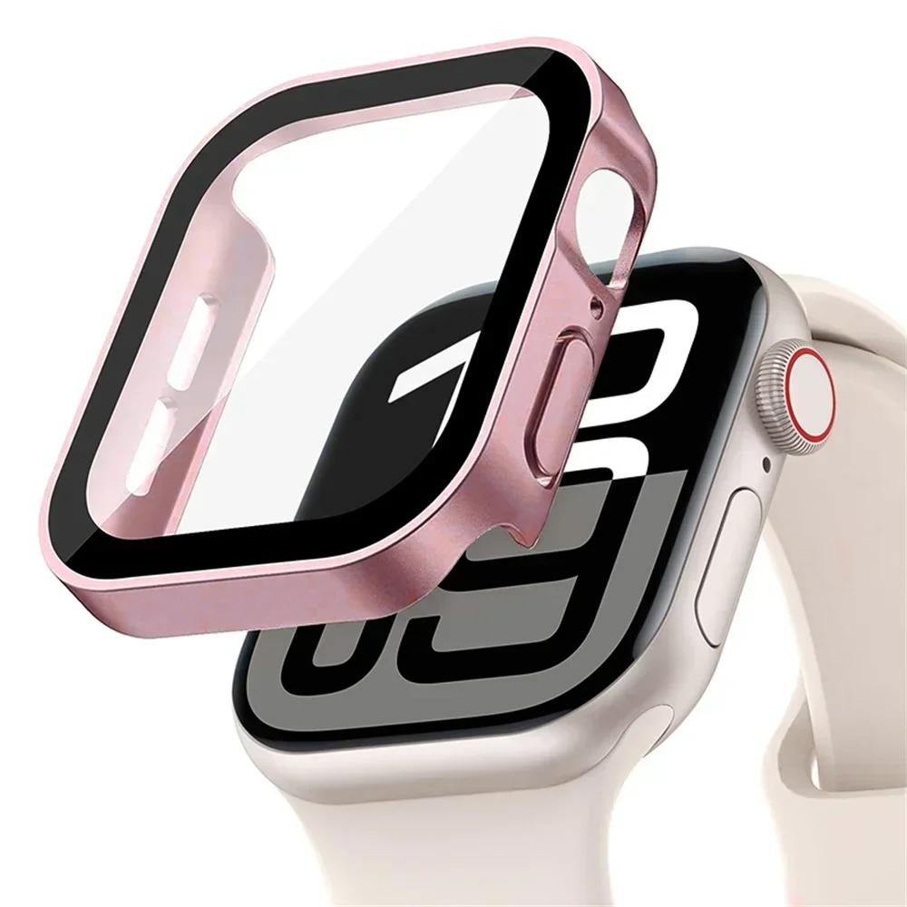 Cover for Apple Watch 10 Case 46mm 42mm 45mm 41-44-40mm Tempered Glass Screen Protector Serie 7 8 9 SE 5 Apple Watch Accessories