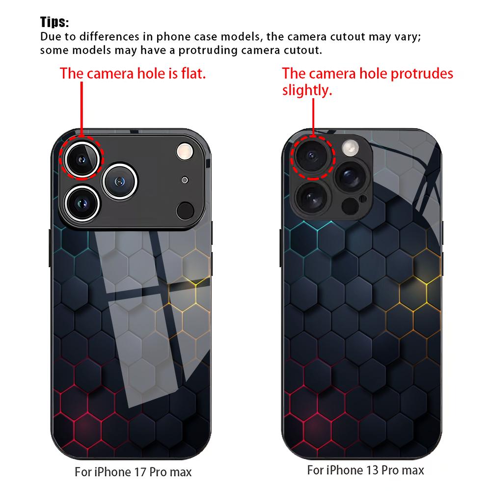 Black checkered pattern tempered glass mobile phone case suitable for iPhone 17/16/15/14/13/12/11Pro Max all-inclusive anti-fall