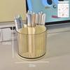 Large Capacity Rotating Pen Holder with Drawer - Desktop Stationery Organizer for Students and Offices