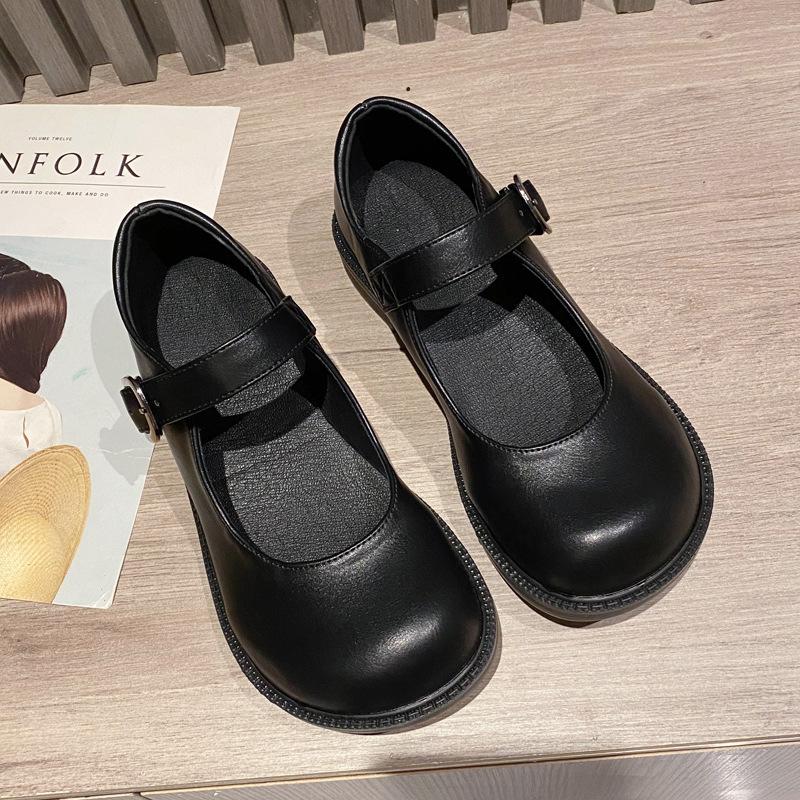 

Маленькие кожаные туфли женские четырехсезонные японские ретро с ремешком на одной пряжке Мэри Джейн Лолита нежные туфли принцессы 40 чёрный
