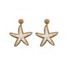 Starfish Raffia Woven Earrings Women's Vacation Style Light Luxury Stud Earrings Retro Earrings