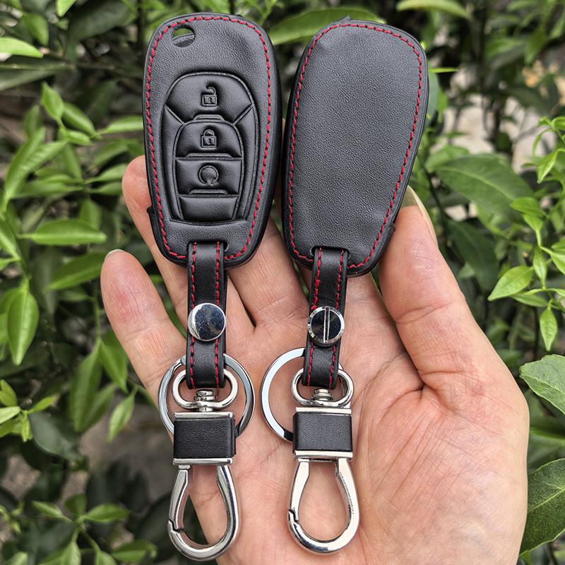 Leather Remote Flip Car Key Case Fob For Chevrolet Cruze Trax Ls Badge Spark Sonic Aveo Tracker Onix Rs Trailblazer Accessories