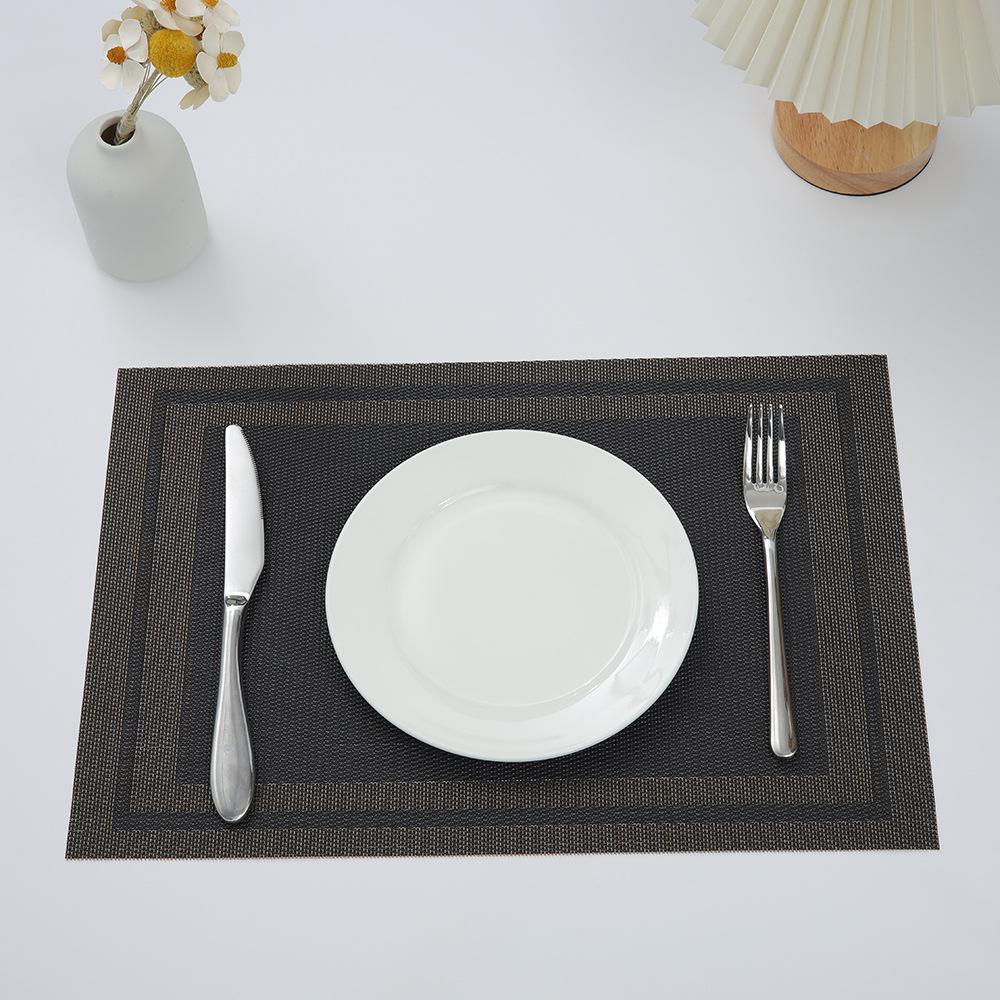Jednoduchý rámový prostírání tkaný snadno čistitelný Evropský tepelně izolační podložka pod hrnek Teslin stolní podložka hotelová domácí PVC západní jídelní podložka