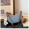 Retro Cow Horn Denim Underarm Bag: 2026 Trendy Niche Design, Women's Single Shoulder Crossbody Bag