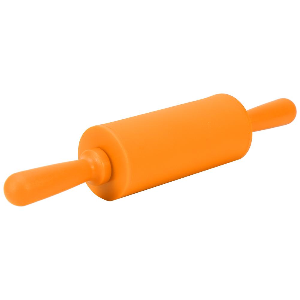 New NOn Stick Silicone Rolling Pin Pastry Dough Roller Baking Tool with Plastic Handle Green