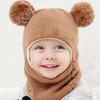 Winter Children's Hat Scarf Integrated Fleece Ear Protector Pullover Hat Baby Knitted Children's One-piece Hat