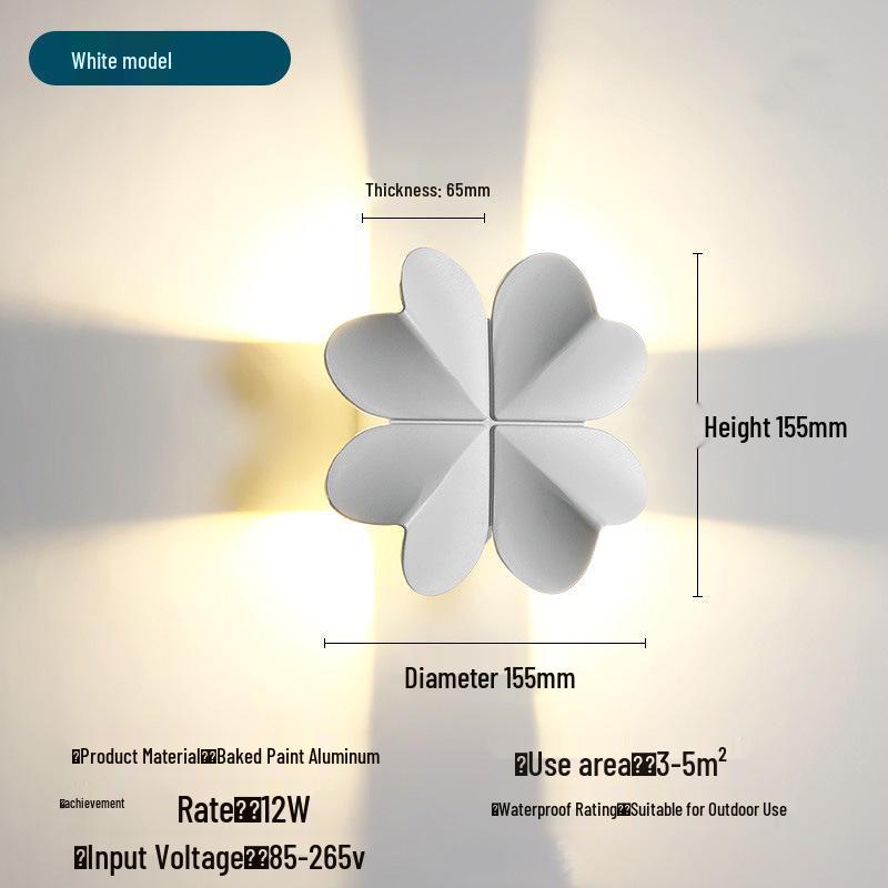 

Nordic Modern Minimalist Outdoor Waterproof Clover Wall Light Cool White 6000K
