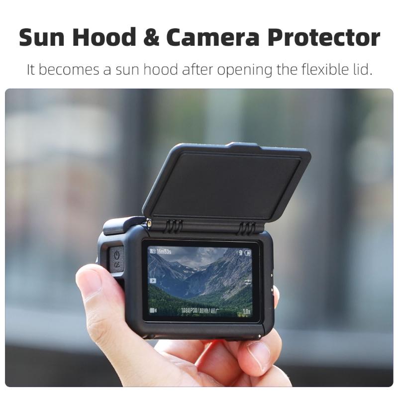 Detachable Shockproof Frame Cage Compatible for 5Pro/4/3 Sports Cameras Heat Dissipation Design Screen Sun Hood