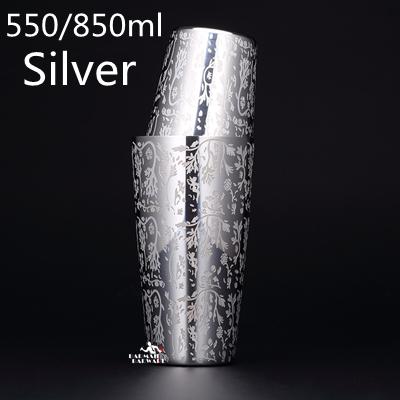 550ml/850ml Engraving Stainless Steel Cocktail Boston Bar Shaker Bar tool
