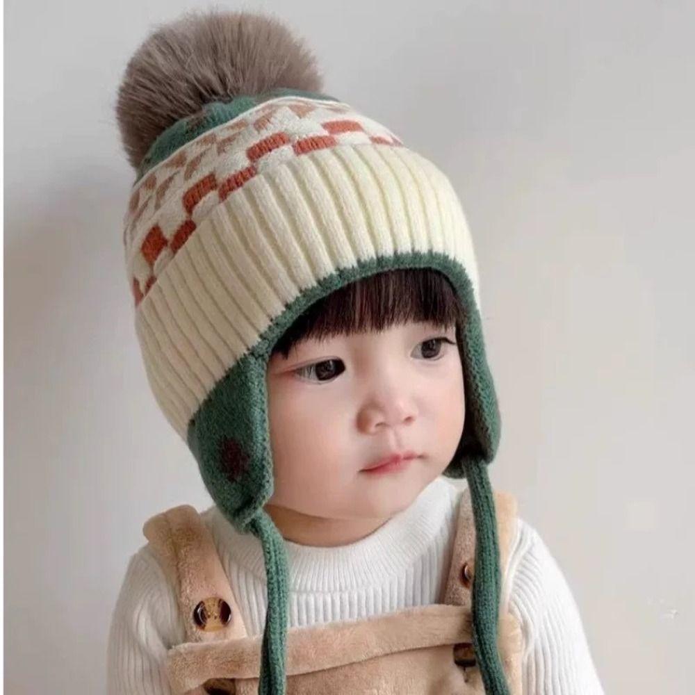 Ear Protection Baby Beanie Caps Soft Earflap Winter Hat Winter Warm Kids Knit Hat Toddler