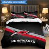 3PCS Hurricanes Team Spirit Bedding Set,Including 1pc Duvet Cover And 2pcs Pillowcases Perfect for Bedroom, Dormitory, Fan Christmas gift