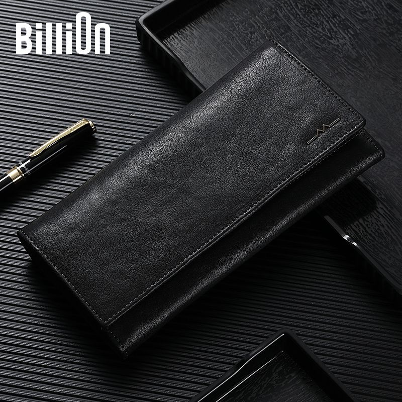 

Холодный Зверь Длинный Кошелек из Натуральной Кожи с Внутренней Молнией и Держателем для Билетов Мужской Black