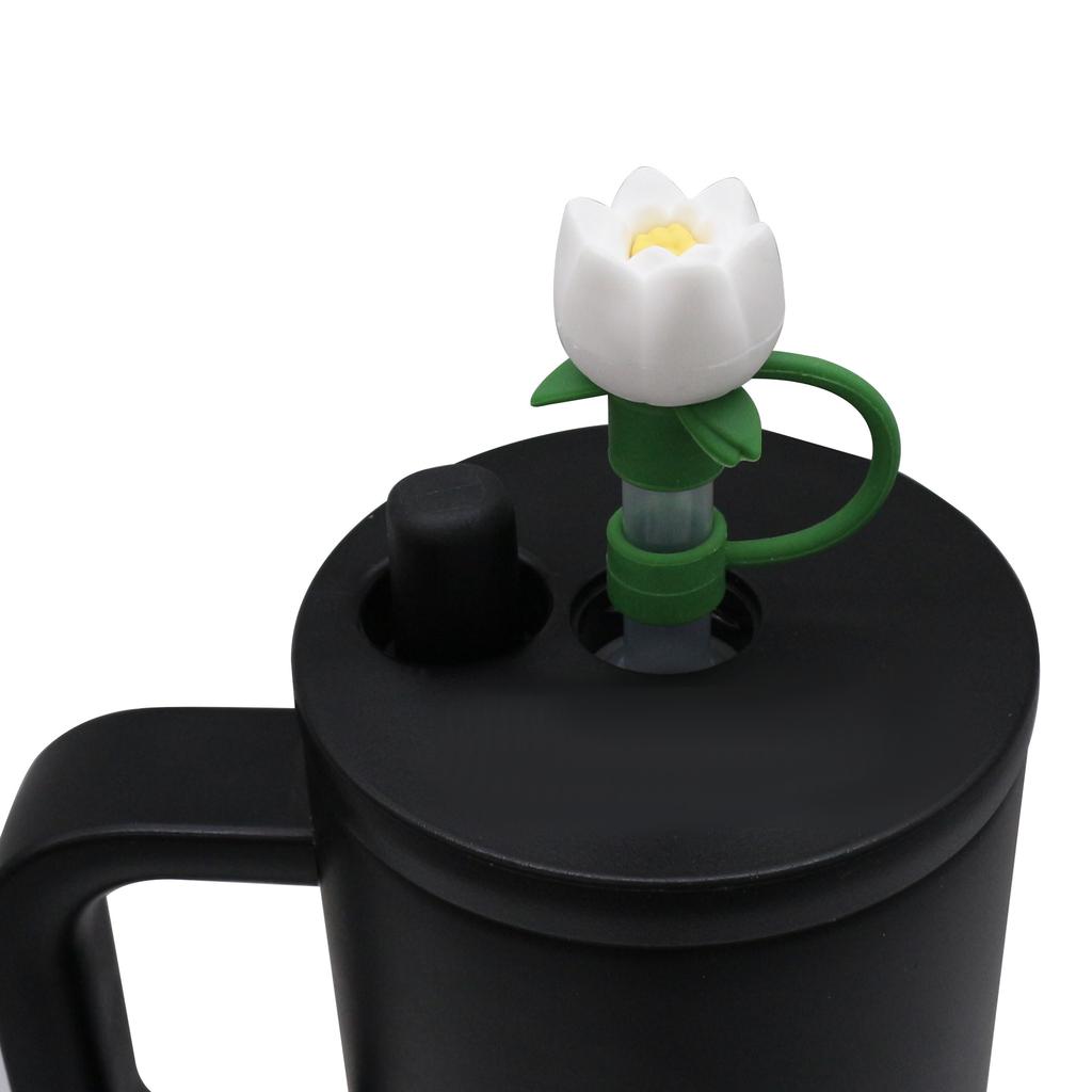 10mm Rose Flower Straw Cover for Stanley,Large Silicone Diameter Dust Proof Straw Plug Cap,Cup Accessorie,Valentine's Day Gift