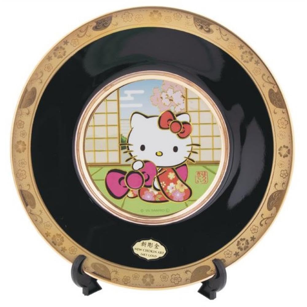 

Terakoya Hello Kitty Engraved Plate with Ribbon 15 x 15cm Size Approx. KT640-02