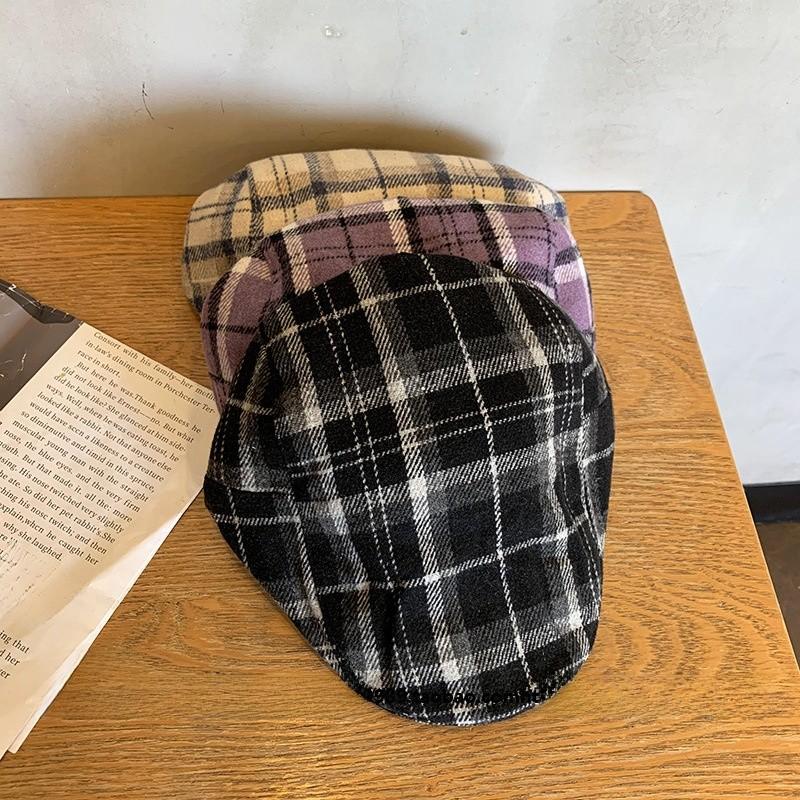 Pattern Checkered Fashion Women Casual Duckbill Cap For Summer Autumn And