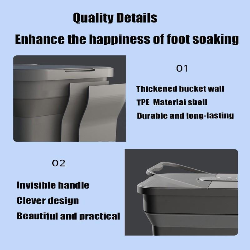 Faltbarer Fußbad-Eimer Automatischer Heiz-Fußbad-Eimer Fußbad-Massagegerät Tragbarer Intelligenter Fußwasch-Eimer