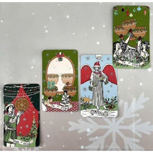 Christmas Pixies Whisper Tarot, 2nd Edition, 78 Card Deck, 12x7cm, Traditional Design, with Storage Box
