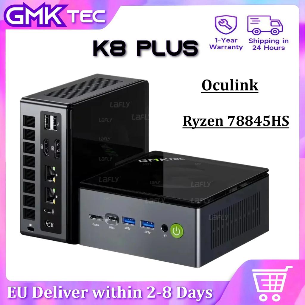 GMKtec-Mini PC K8 Plus Ryzen 7 8845HS, Ordinateur Gamer,Windows11Pro,DDR5, 5600Mhz,PCIe 4.0,Nvme, SSD, WiFi6, BT Stimule Mini PC
