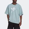 Adidas Originals Sport Großes Logo Colorblock Kurzarm T-Shirt Herren Oberteile Grau Grün HC4509