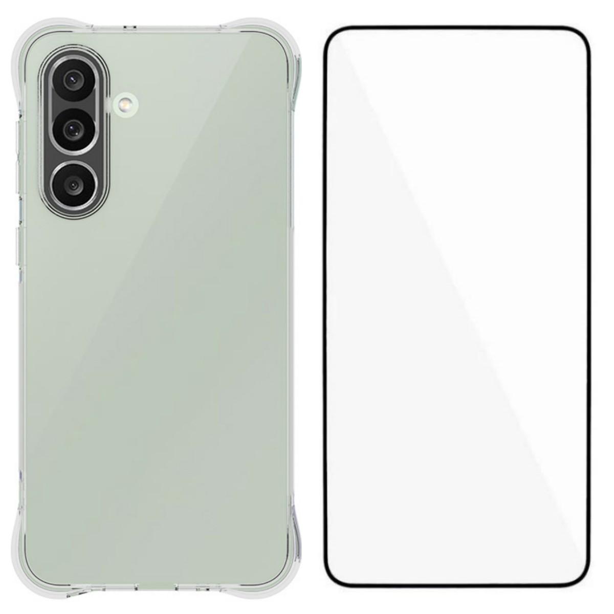 

Чохол для Samsung Galaxy M56 5G WANLONFENG серії WL 2.0 мм TPU чохол для телефону із захисною плівкою із загартованого скла Transparent