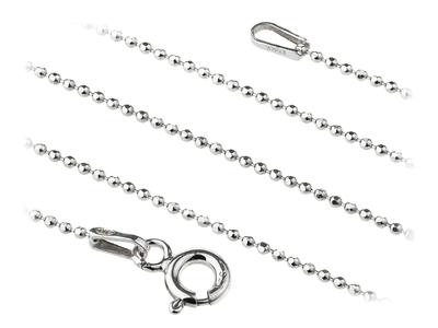 Długi Srebrny Łańcuszek Kulkowy Diamentowany Kulki 1Mm Ozdobny Cienki 60Cm