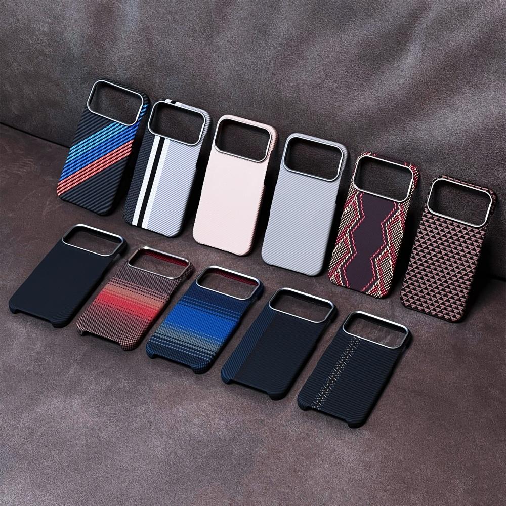 High End Kevlar Magnetic Shockproof Case for iPhone 17 16 15 14 Pro Max 17 Aramid Fiber for Magsafe Wireless Charge Phone Coque