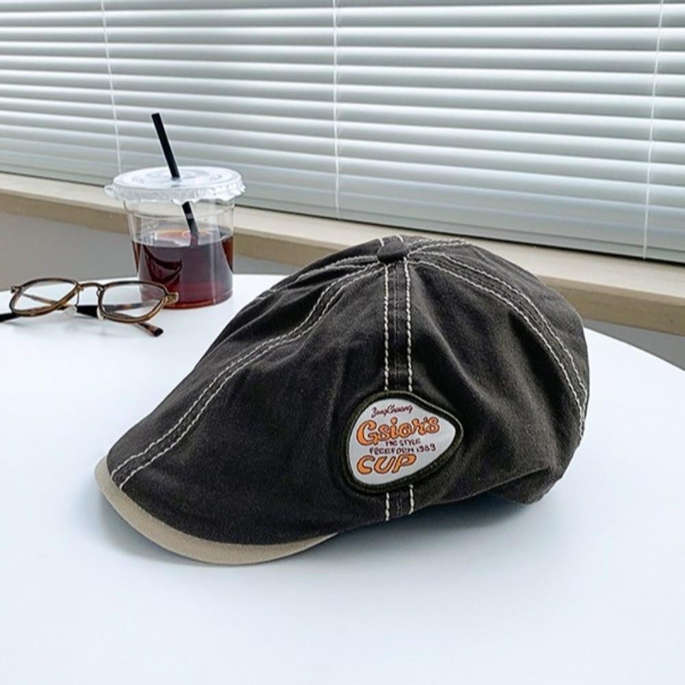 Y2k Painter Hat Embroidery Retro Artist Hat Personality Beret  Unisex