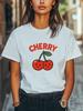 Cute Cherry Smiling Fruit Graphic T-Shirt Funny Summer Shirt Unisex Women Men Unisex T-Shirt