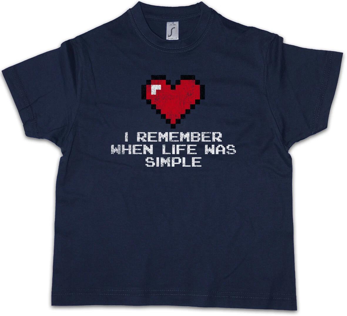 I Remember When Life Was Simple Kids Boys kids boys T-Shirt Gamer Dark Games Heart Fun 140