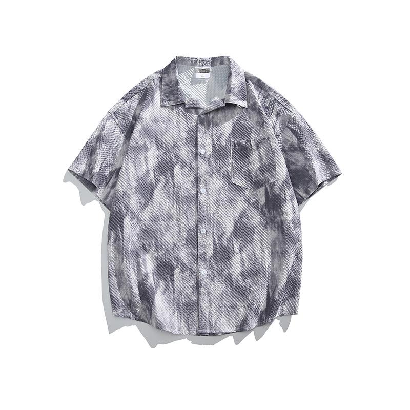 Hawaiian Blossom Shirt Men's Summer Pi Shuai High End Beach Short Sleeve American Trendy 3/4 Sleeve Shirt Coat
