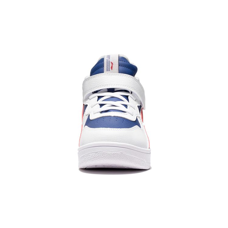 LiNing Youth  Shaohua Non-Slip Shock Absorbing Wear-Resistant Mid-Top Skate Shoes Kids Skate Shoes Blue Red YKCR184-23