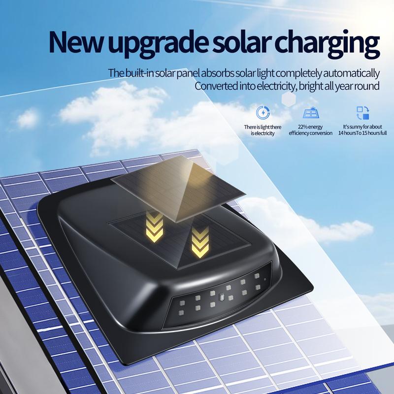 Solar Powered LED Car Roof LiDAR Decorative Cover Light Anti Rear End Collision Warning Flashing Navigation Light