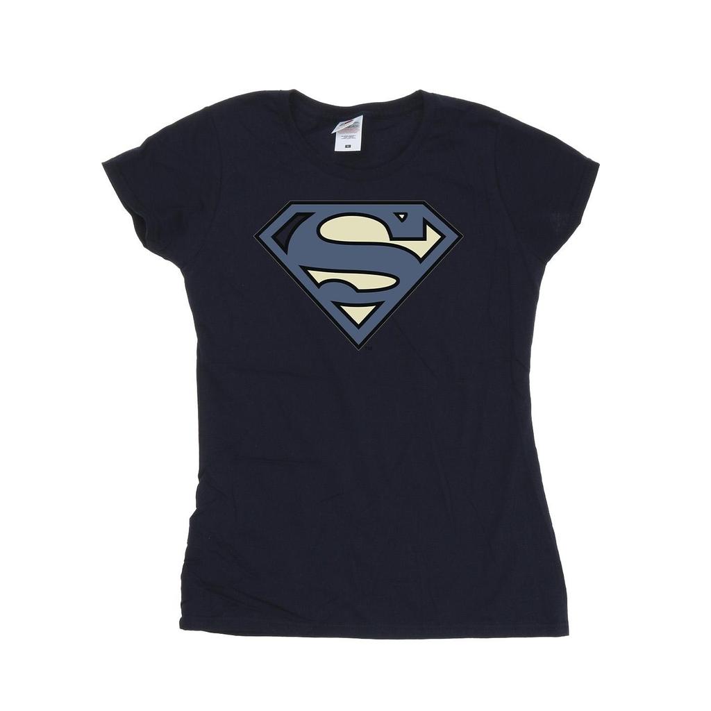 DC Comics Womens/Ladies Superman Indigo Blue Logo Cotton T-Shirt
