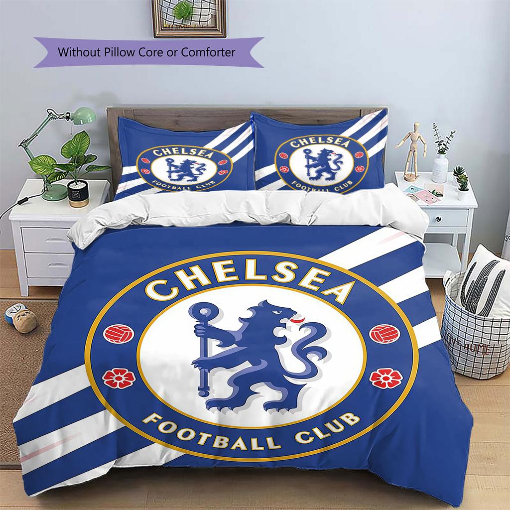 Chelsea F Pattern Bedding,Quilt Set Quilt Cover Pillowcase Home Birthday Gift(1 * Duvet Cover + 2 * Pillowcase, Without Core)