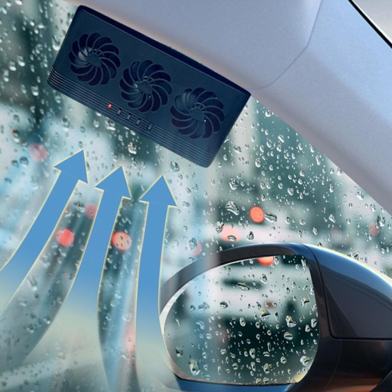 Auto Air Vent Fan Ventilation Radiator Car Cooling Fan Front Rear Window Exhaust Fan USB Charging Battery Solar Powered