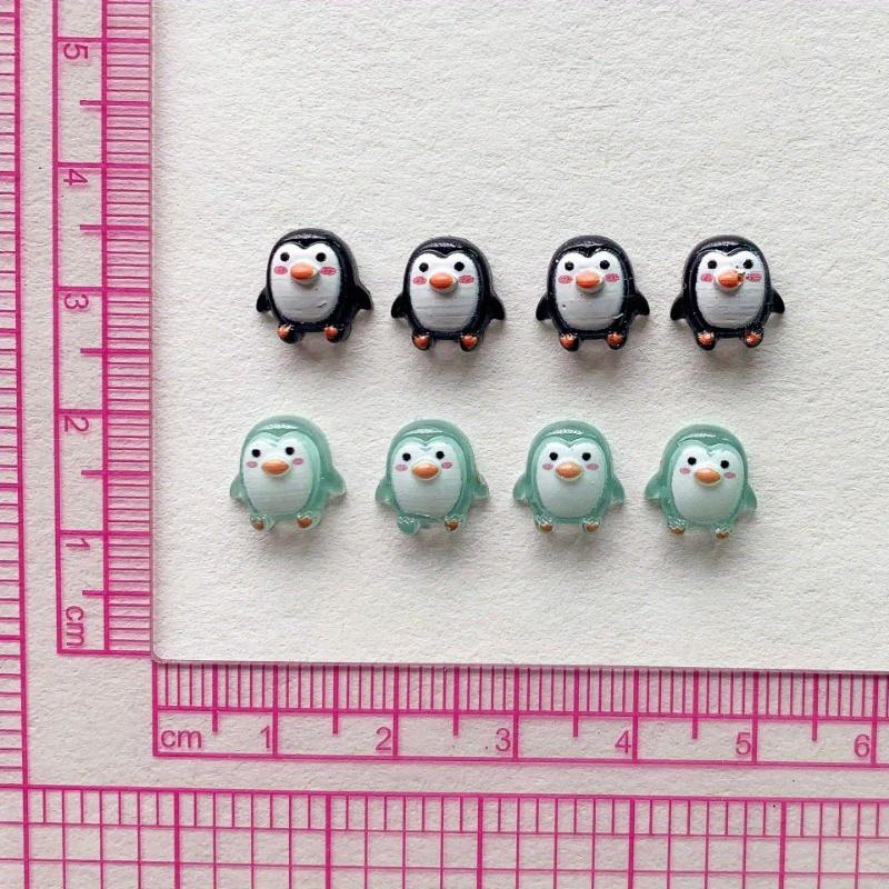 50pcs  Cute 9mm Resin Mini Penguin Series Flat Back Stone Figurines DIY Wedding Scrapbook Manicure Accessories