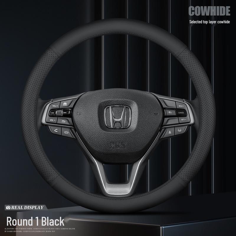 Honda Genuine Leather Steering Wheel Cover: Fits Accord, Civic, CRV, Haoying, Binzhi, XRV, Ultra-thin, Anti-slip.