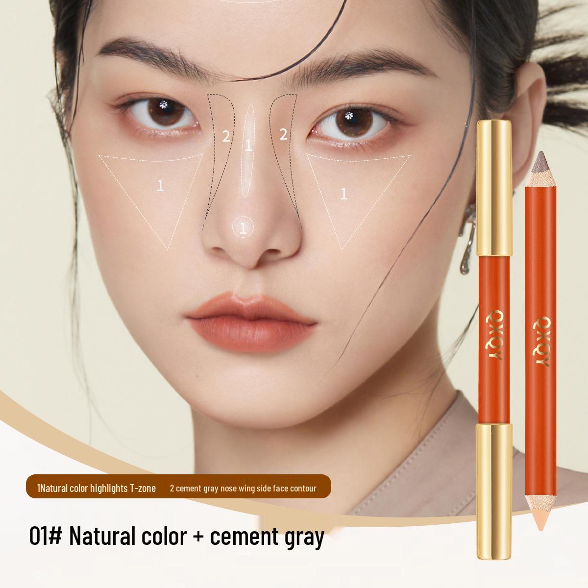 QXQY 3D Silky Dual-Ended Contour Stick: Pigmented Highlight & Shadow for Face Sculpting.