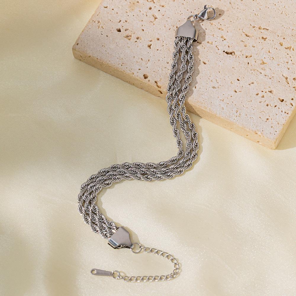 

Универсальный модный крутой ремешок, новый браслет для женщин в стиле ins, геометрический, из титана и стали, покрытый 18-каратным золотом, ювелирные изделия для рук